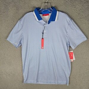REDVANLY Polo Mens M Devine Short Sleeve Geometric Golf Shirt R2504-DEVINE